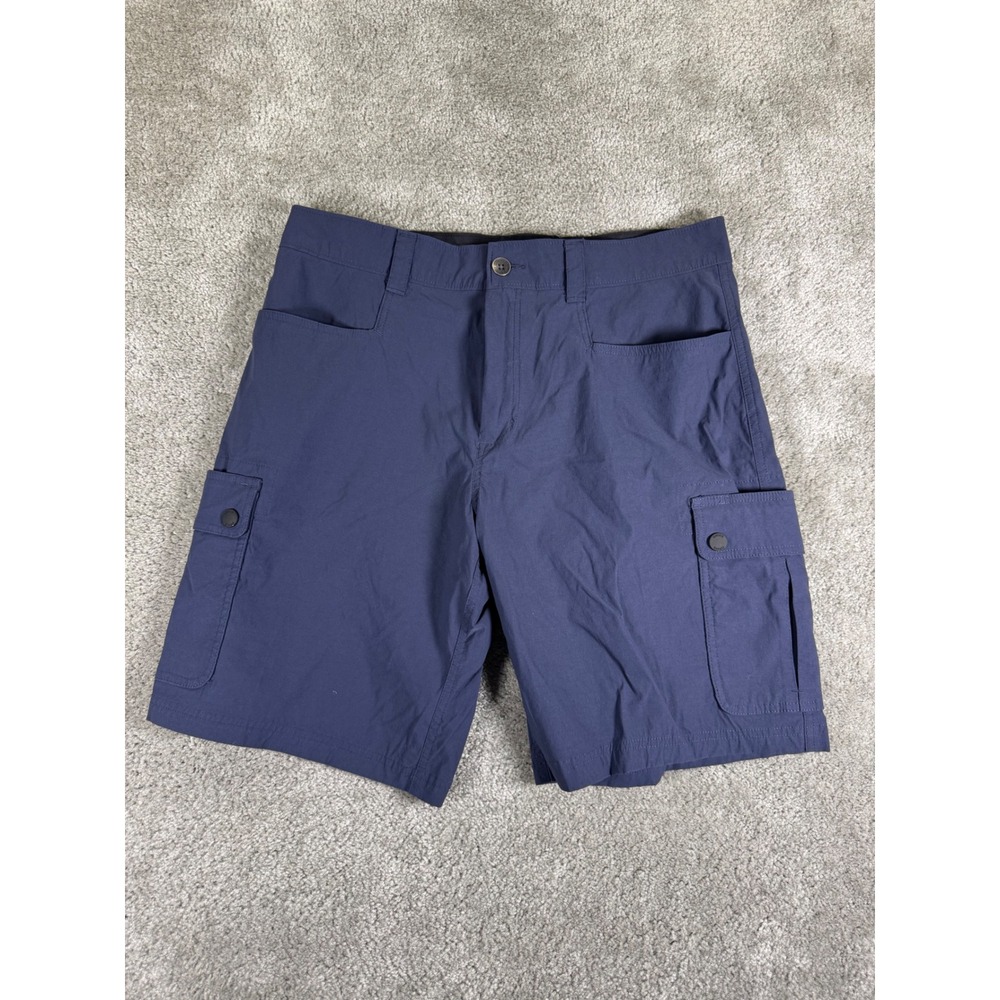 Orvis Mens Navy Blue Tech Cargo Shorts Stretch Outdoor Utility Size 34